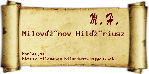 Milovánov Hiláriusz névjegykártya